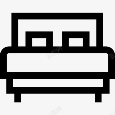 床床和早餐16线性图标图标