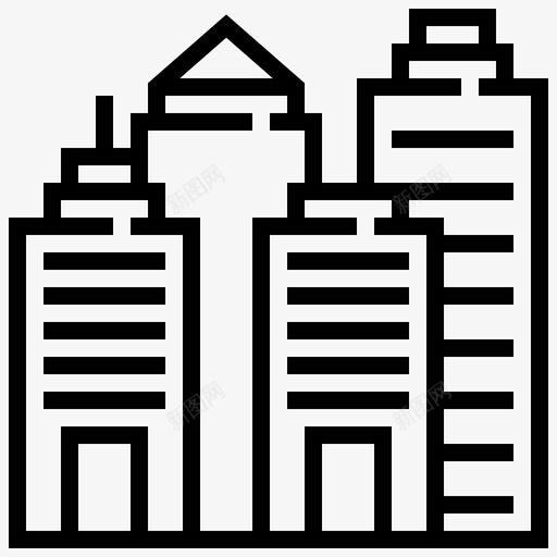 摩天大楼建筑商业图标svg_新图网 https://ixintu.com 商业 土木工程 城市 建筑 摩天大楼 现代