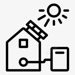 太阳能家庭电源墙集成能源家庭图标高清图片