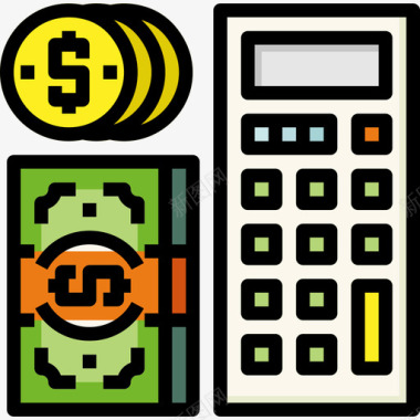 计算商业和金融57线性颜色图标图标
