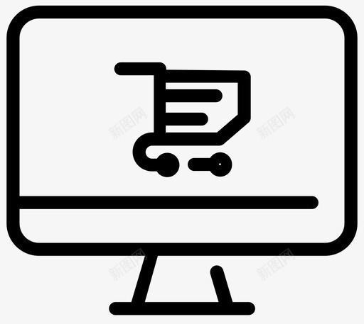 网上购物篮购物车电脑图标svg_新图网 https://ixintu.com 电脑 网上购物篮 购物和电子商务 购物车
