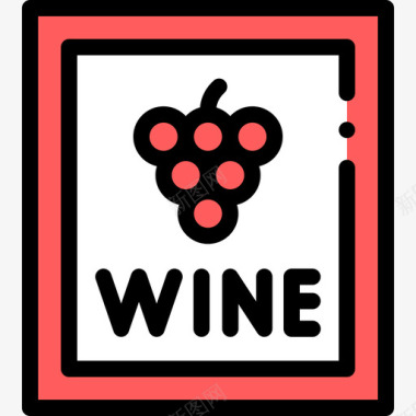 标签葡萄酒3线性颜色图标图标