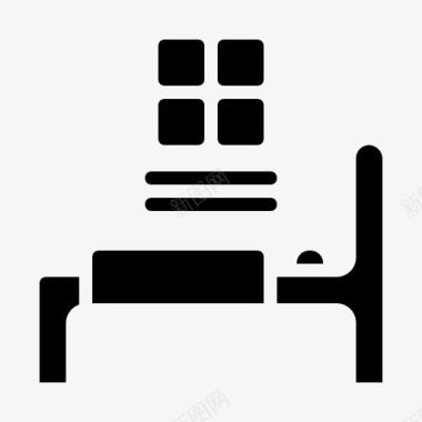 卧室就寝时间旅馆图标图标