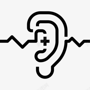 听力保健和医学12线性图标图标