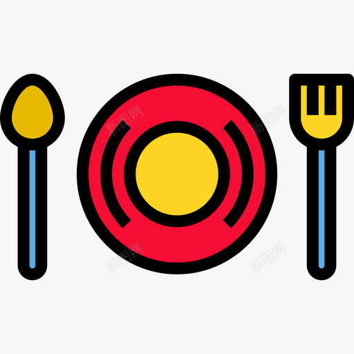 餐厅旅游117线性颜色图标svg_新图网 https://ixintu.com 旅游117 线性颜色 餐厅