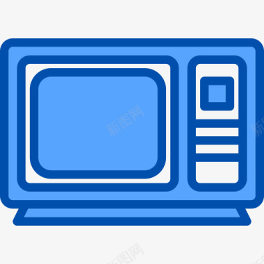 电视复古小工具8蓝色图标图标