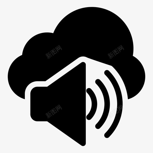 卷云服务器图标svg_新图网 https://ixintu.com 云 云计算字形图标 卷 声音 存储 服务器