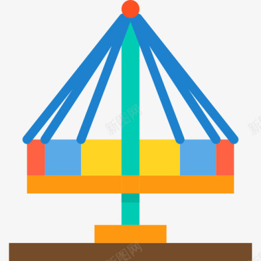 秋千游乐场8平坦图标图标