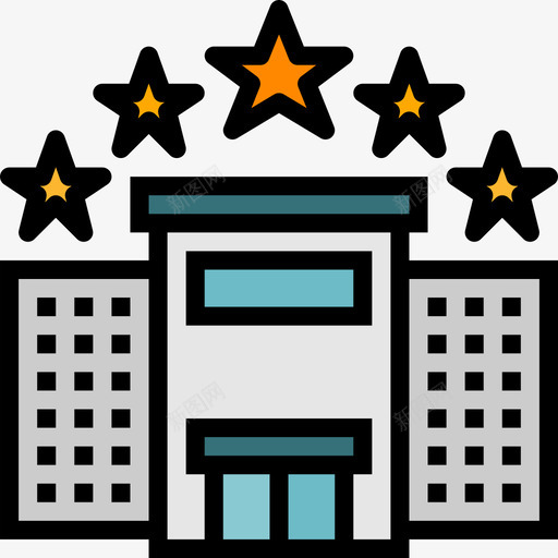 酒店酒店和水疗中心3线性颜色图标svg_新图网 https://ixintu.com 线性颜色 酒店 酒店和水疗中心3