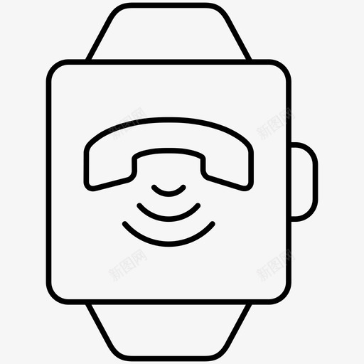 通话智能手表电话图标svg_新图网 https://ixintu.com 智能手表 智能手表轮廓图标 电话 通话