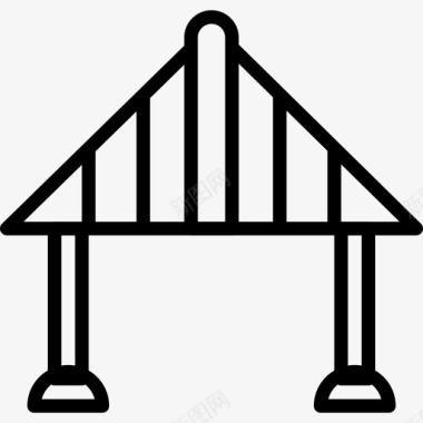 桥景观45线性图标图标