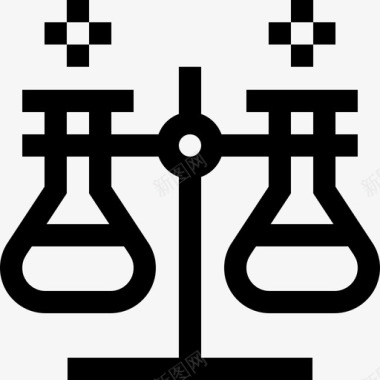 烧瓶生物学6线性图标图标