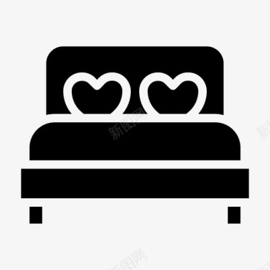 床卧室爱情图标图标