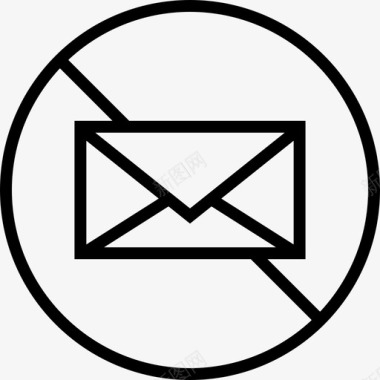 禁止电子邮件阻止电子邮件拒绝图标图标