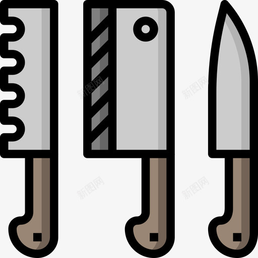 刀烧烤和烧烤派对3线性颜色图标svg_新图网 https://ixintu.com 刀 烧烤和烧烤派对3 线性颜色