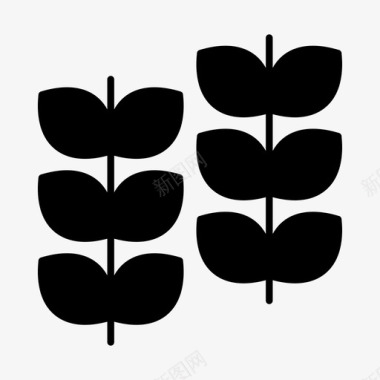 植物生长叶状图标图标