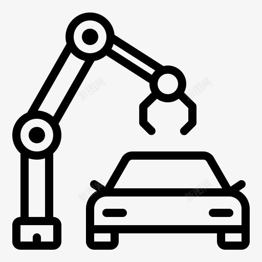 汽车装配电动工业图标svg_新图网 https://ixintu.com 吉加工厂 工业 机器人 汽车装配 电动