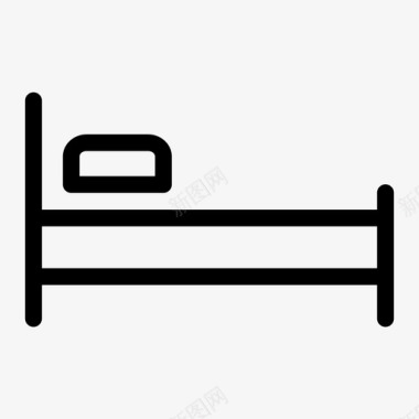 床浴室酒店图标图标