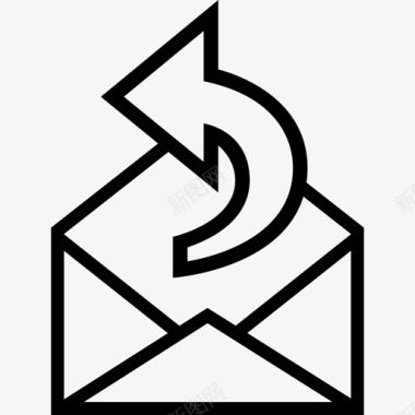回复打开的电子邮件发送电子邮件线路图标图标