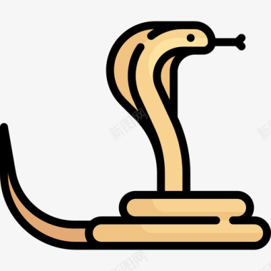 眼镜蛇沙漠19线形颜色图标图标
