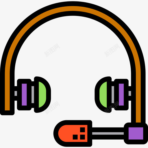 彩色虚拟现实线性耳机图标svg_新图网 https://ixintu.com 彩色 虚拟现实线性耳机