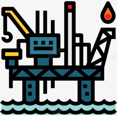 石油平台工业50线颜色图标图标