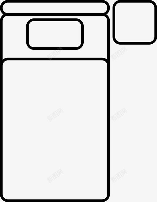 单人床床位楼层平面图图标svg_新图网 https://ixintu.com 单人床 平面符号 床位 楼层平面图