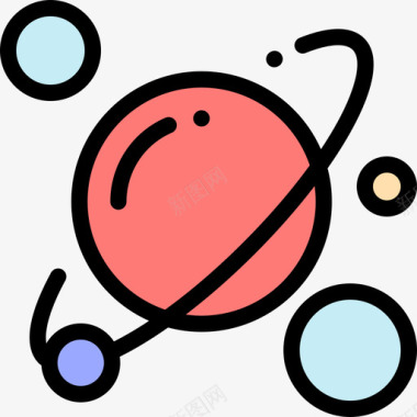 太阳系空间75线性颜色图标图标