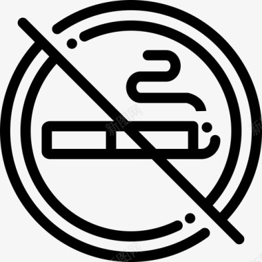 禁止吸烟禁止信号4线性图标图标