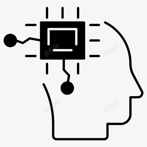 大脑人工智能电路图标svg_新图网 https://ixintu.com 人工智能 大脑 电路