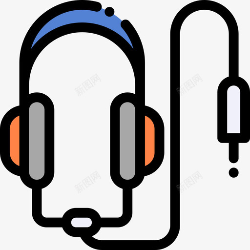 耳机音乐商店线性颜色图标svg_新图网 https://ixintu.com 线性颜色 耳机 音乐商店