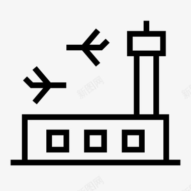 机场航班建筑物图标图标