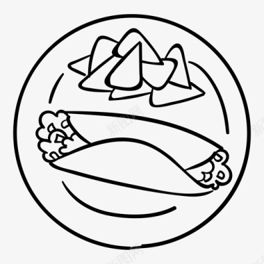玉米卷吃食物图标图标