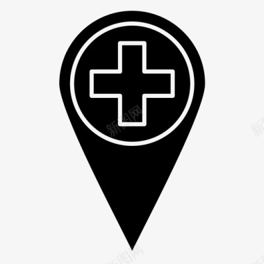 医院医院位置地图针图标图标