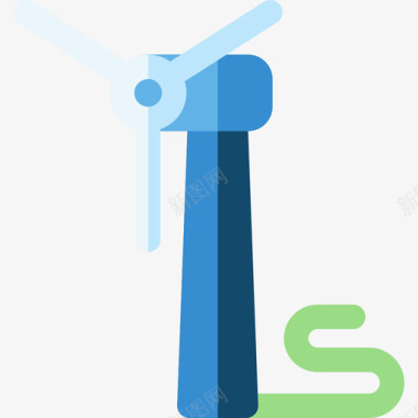 风力涡轮机智能农场8扁平图标图标