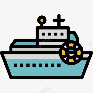 船八月运输4线颜色图标图标
