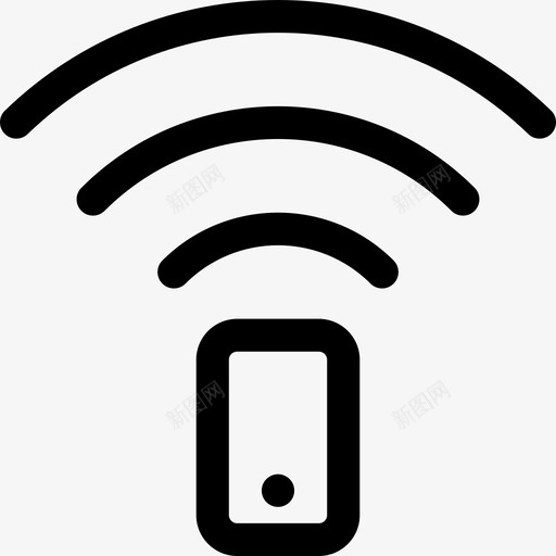 连接手机设备图标svg_新图网 https://ixintu.com wifi 手机 波浪 设备 连接