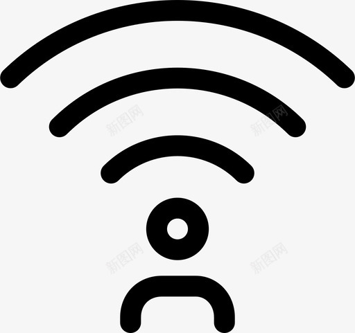 连接人波图标svg_新图网 https://ixintu.com wifi 人 波 连接