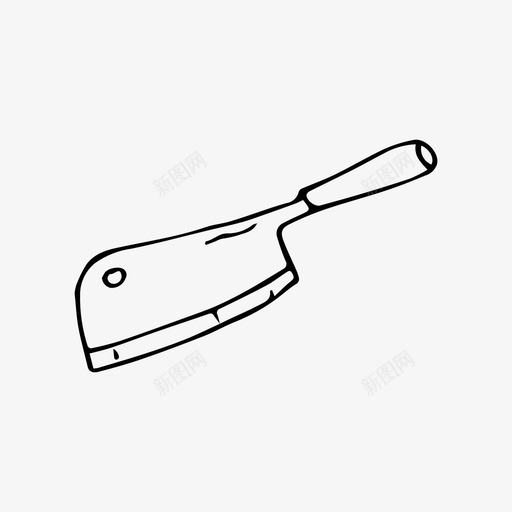 切肉刀斧子厨房图标svg_新图网 https://ixintu.com 切肉刀 厨房 厨房用具 斧子 素描