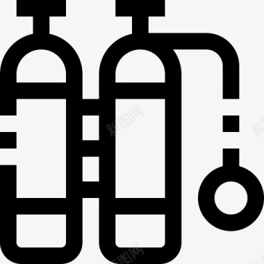 氧气罐旅行和酒店直线式图标图标
