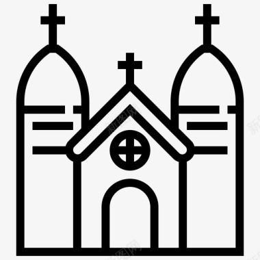 大教堂建筑物天主教图标图标