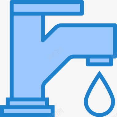 水龙头水管工4蓝色图标图标