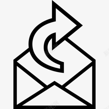 转发打开的电子邮件发送电子邮件线路图标图标