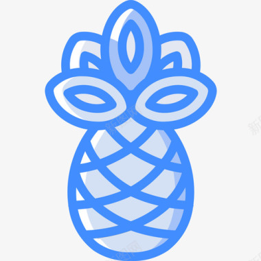 菠萝热带27蓝色图标图标