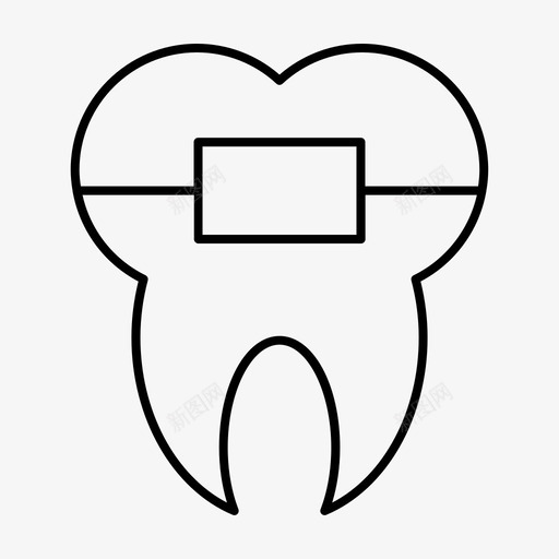 牙套磨牙口腔图标svg_新图网 https://ixintu.com 医院线图标 口腔 牙套 牙齿 磨牙
