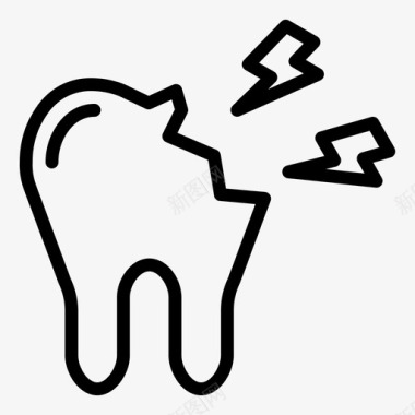 牙痛牙裂牙齿图标图标