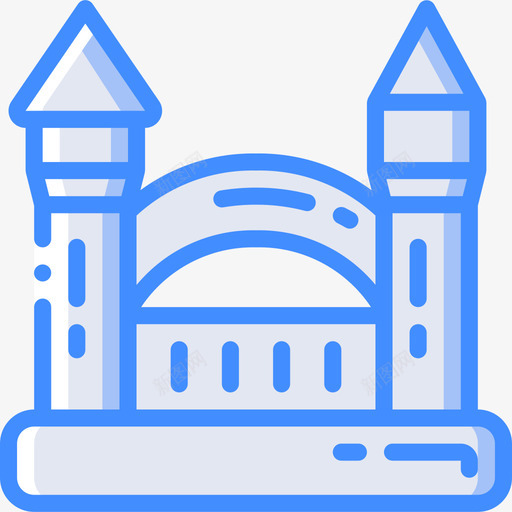 弹性城堡主题公园蓝色图标svg_新图网 https://ixintu.com 主题公园 弹性城堡 蓝色