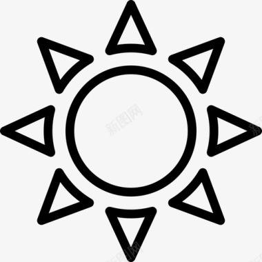 太阳夏季时间5线性图标图标