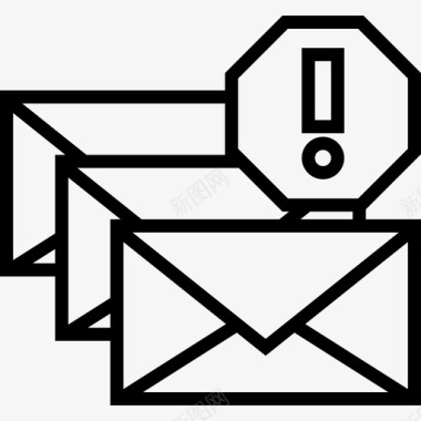 垃圾邮件堆栈邮件电子邮件行图标图标