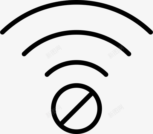 连接阻止不可用图标svg_新图网 https://ixintu.com wifi精简 不可用 波形 连接 阻止